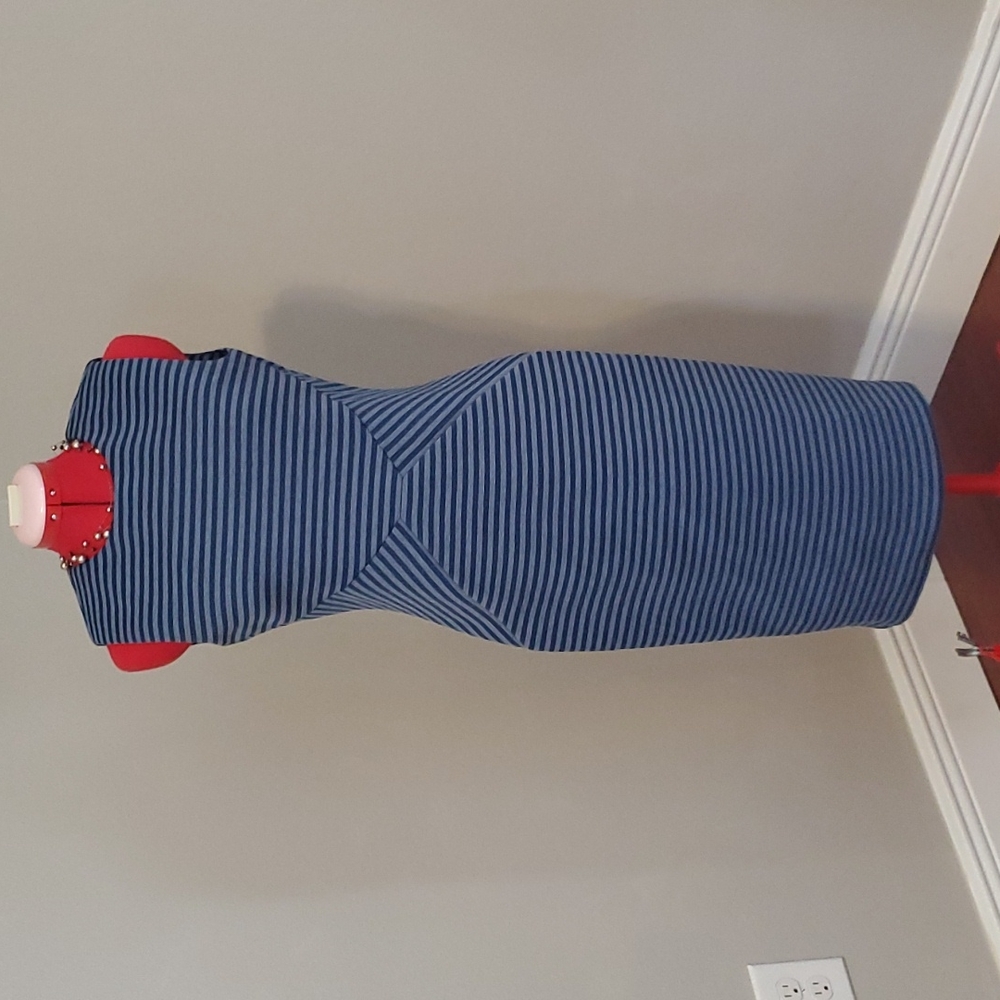 Calvin Klein, blue stripe dress, size 6